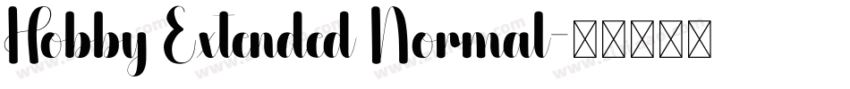 Hobby Extended Normal字体转换